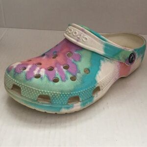 CROCS Classic Colorful Tie Dye Women’s Clogs Sz 8